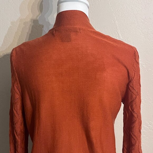 89th & Madison Orange Open Knit Cardigan in Small - Picture 9 of 13
